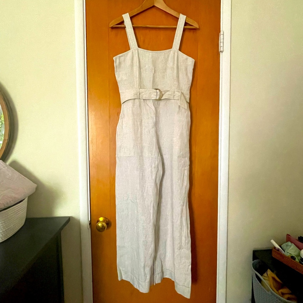 & Other Stories Linen Wide Leg Jumpsuit US6